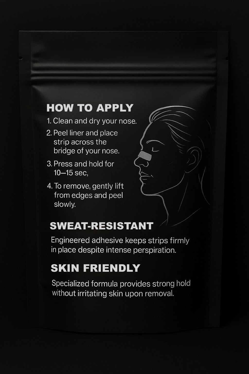 Nasalies™ Performance Nasal Strips — 72 Pack (Black)