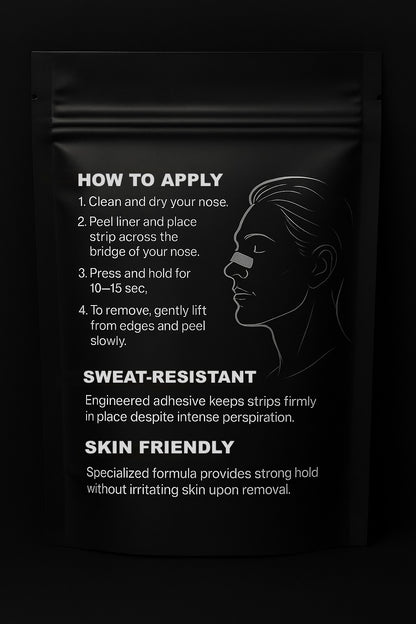 Nasalies™ Performance Nasal Strips — 72 Pack (Black)